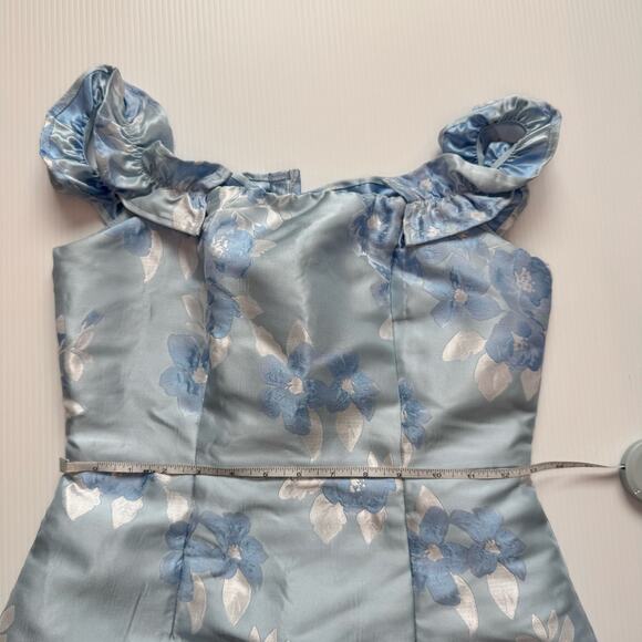 Lulus Pop the Bottle Mini Dress Blue Women’s Small Bridal Regencycore Bridgerton - Picture 12 of 16